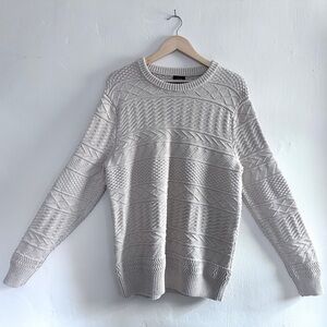 J. Crew Men’s Crewneck Textured Knit Sweater in Cream L